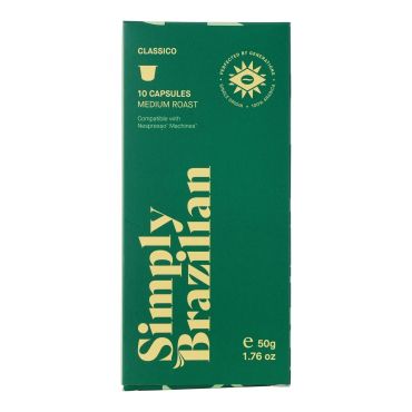 Simply Brazilian Medium Roast Classico Ground Coffee Capsule, 50 G